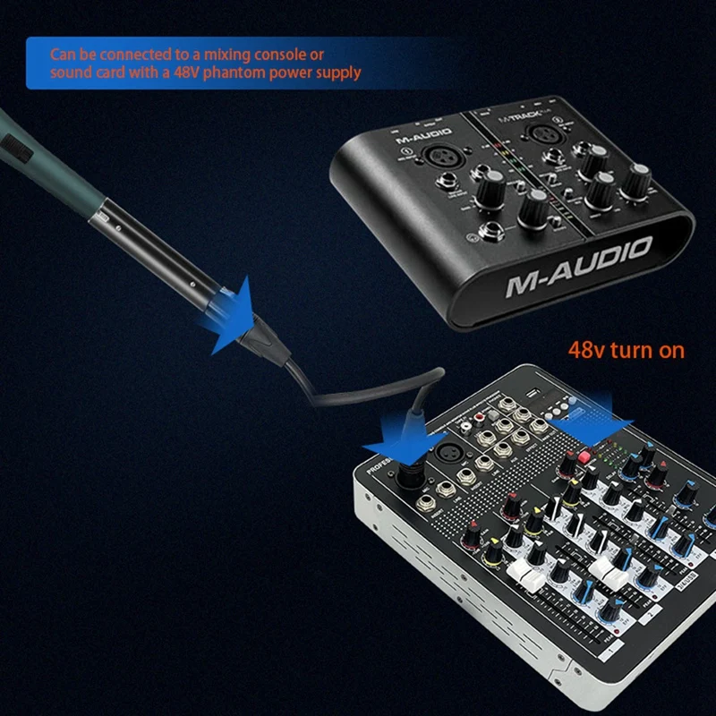 Preamplificatore dinamico per microfono 48V per amplificatore microfonico a guadagno DM1 28DB per microfoni a nastro dinamici e passivi