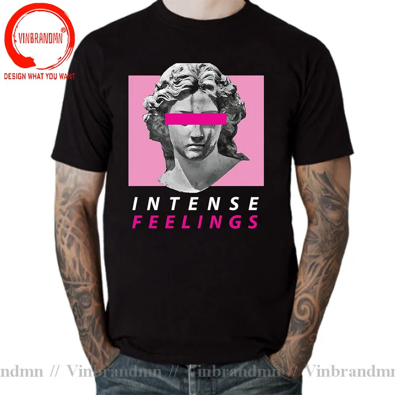 Vaporwave Aesthetic Intense Feelings Parody Sculpture Art Print Clothes Men Oversize Breathable T Shirt Loose Casual Cotton Tees