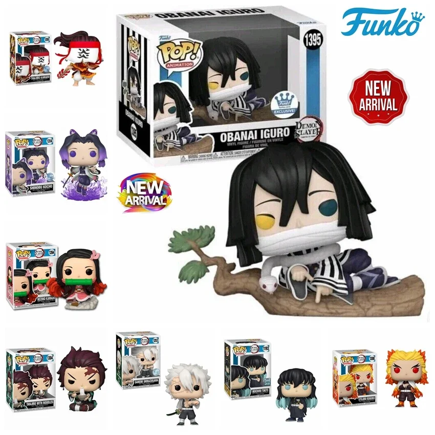 Funko Pop-Demon Slayer Shinobu 1314, OBANAI 1395, Nezuko 1264, SANEMI 1253, Tanjiro 1304, KYOJURO 1308, Muichiro 1193, Tanjuro 1255, juguete