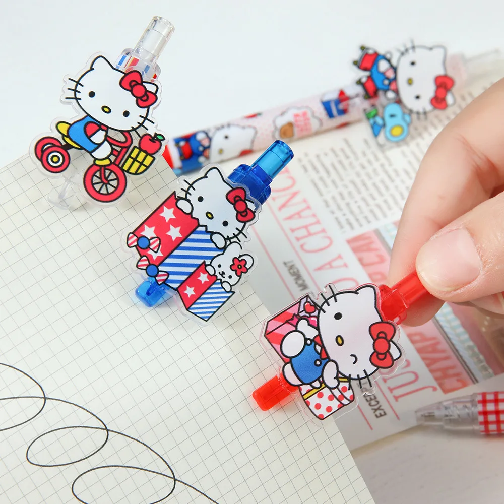 Sanrio 48 Stück/Set Gelstift Neue Cartoon-Katze Runde Perlen zum Schreiben 0,5 mm Schwarz Schreibwaren Unterschrift Schreibwaren in Box – Detail 8