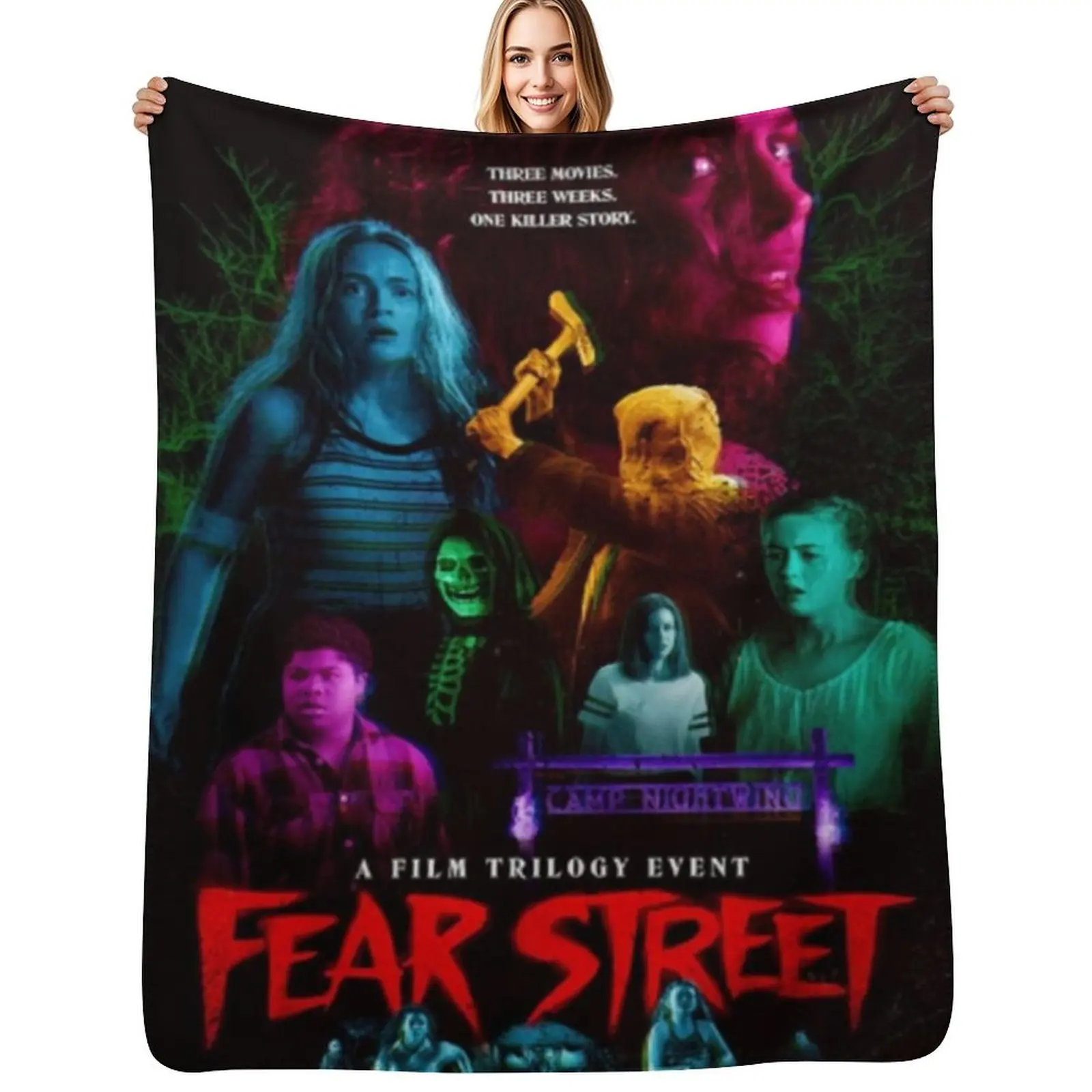 Fear Street Trilogy Throw Blanket Shaggy Furry Soft Blanket for Bedroom Living Room