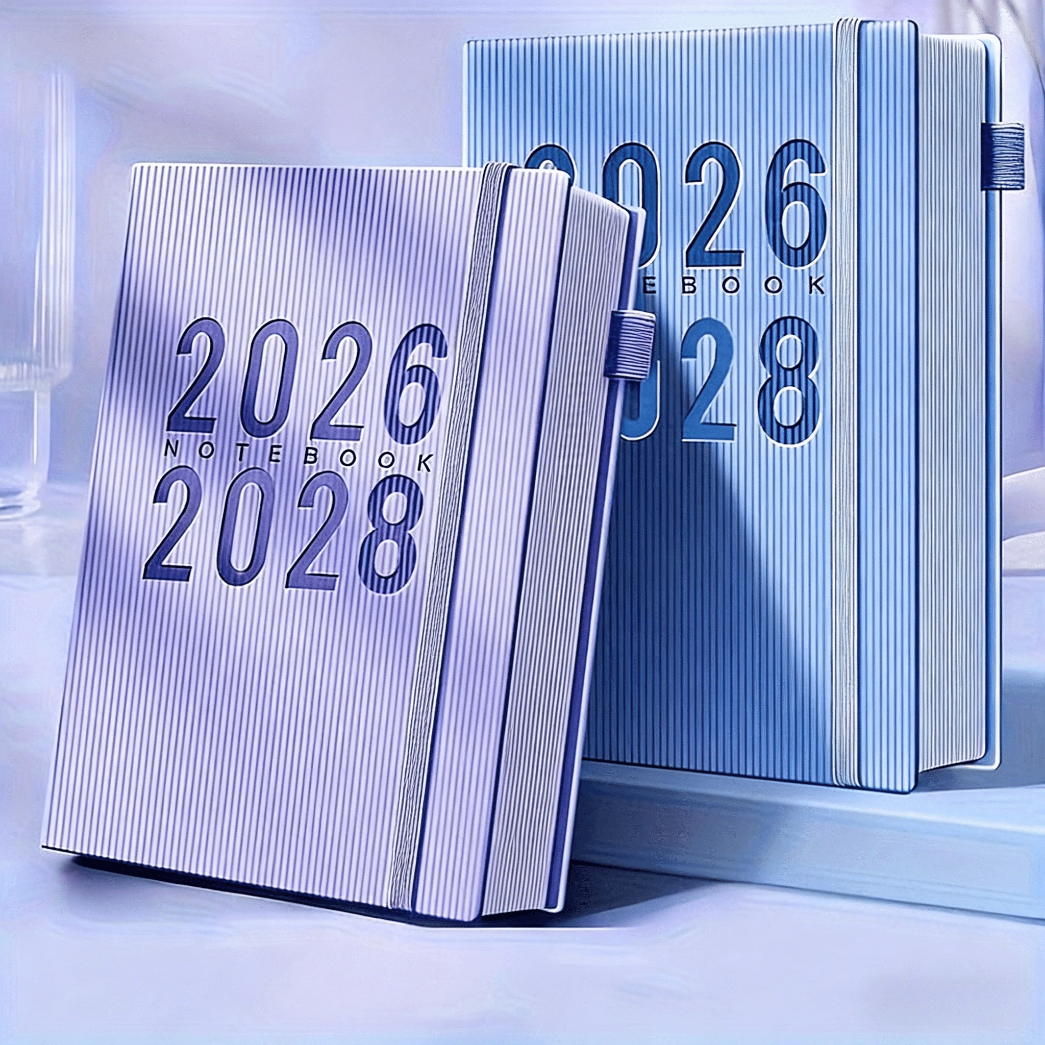 2026-2028 Three-year Plan Book, Striped Texture Business Notebook. Schedule Planning Ledger. Portable Notepad