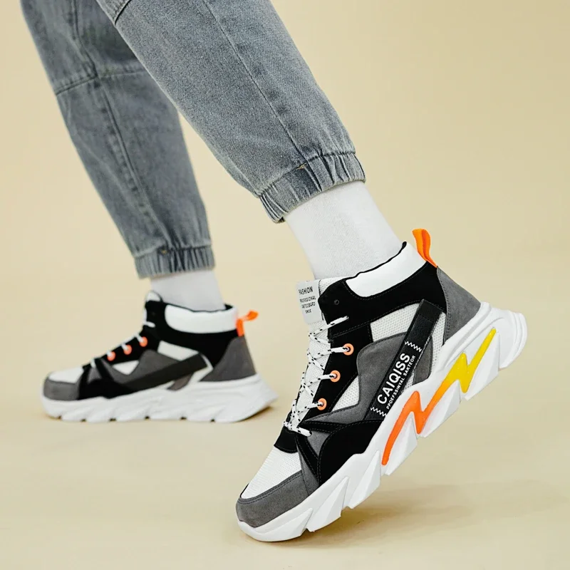 2023 New Shoes for Men Cross-tied Men's Vulcanize Shoes Fashion Matching Hot Sale Round Toe Casual Outdoor Breathable Sneakers