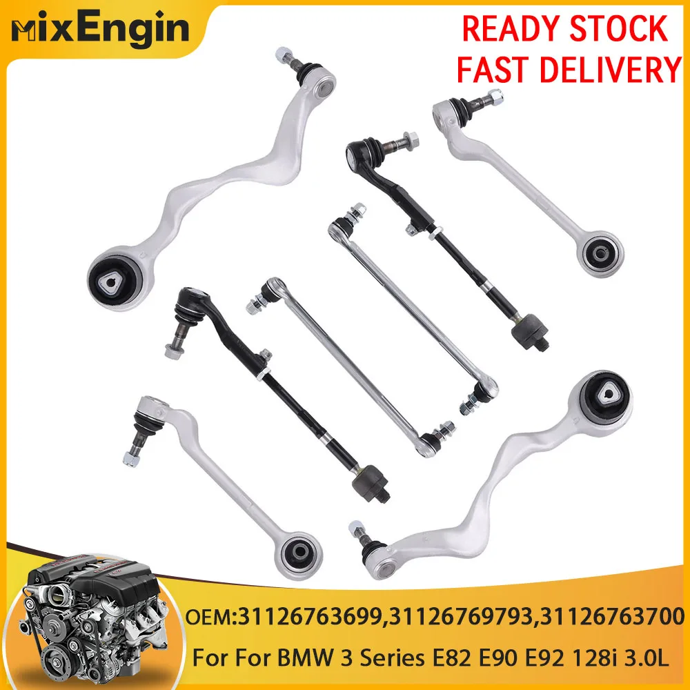 Chassis Parts 8x Front Lower Rearward Forward Control Arm For BMW 3 Series E81 E82 E90 E91 E92 E93 128i 135i 3.0L 08-13