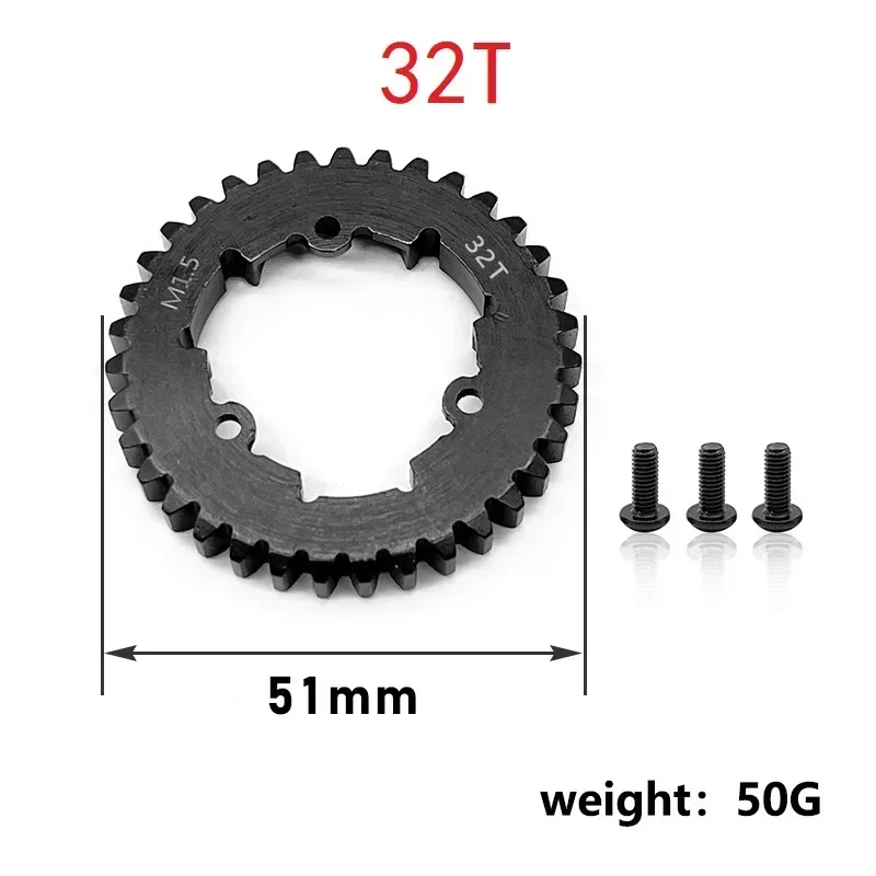 PigRC  HD Steel M1.5 32T 35T Spur Gear Main Gear 1.5 Modulus 6447X 6448X 6449X for Traxxas 1/5 X-Maxx 1/6 XRT RC Car Upgrade Par