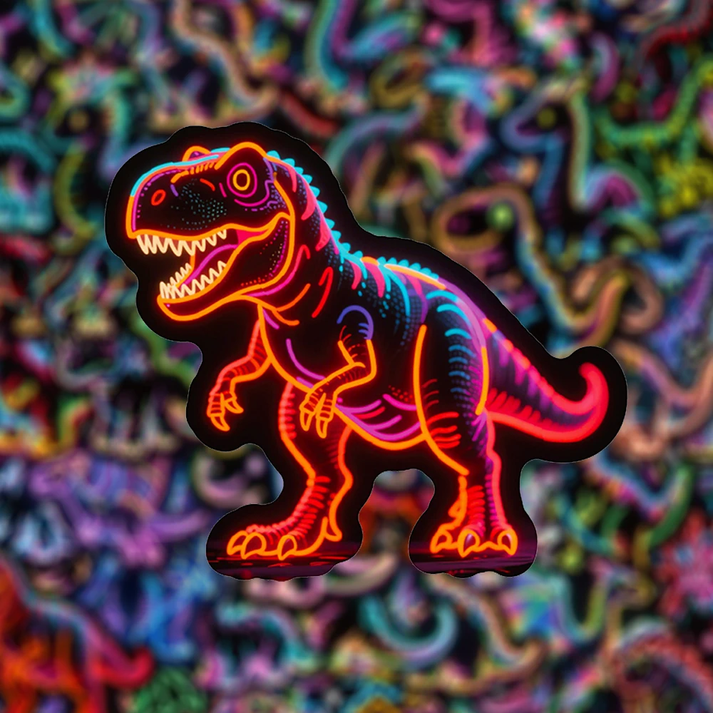 

10/30/56pcs Cute Neon Dinosaur Animal Cartoon Stickers Kawaii Colorful Graffiti Sticker DIY Skateboard Phone Notebook Decals Toy