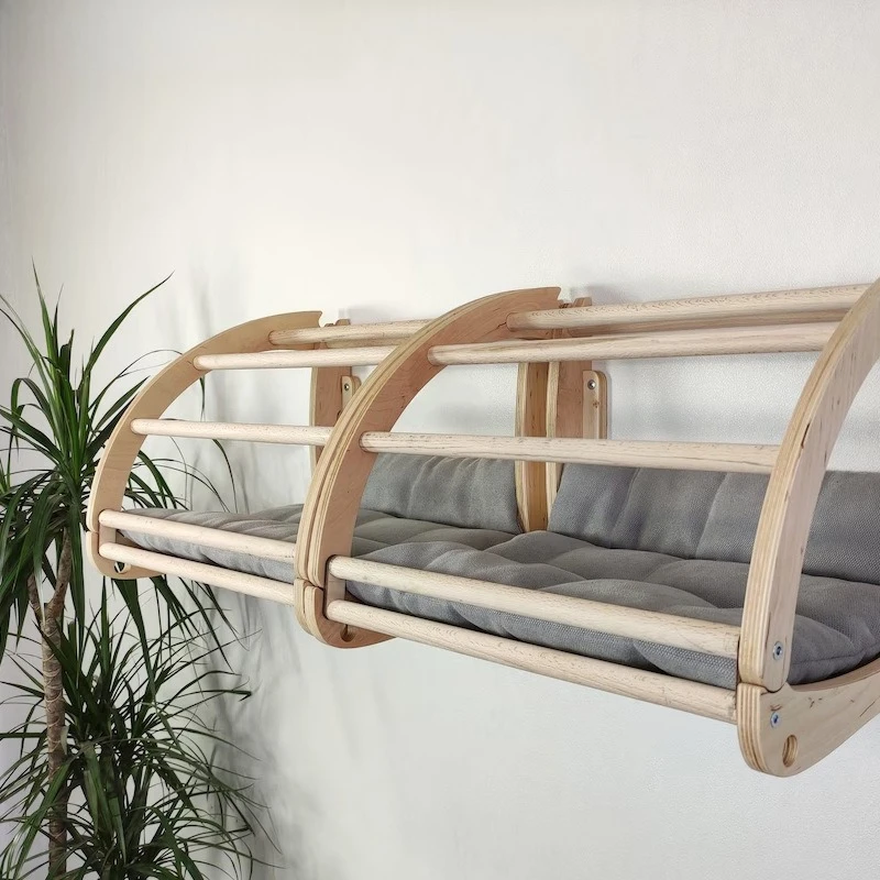 

Hanging wooden wall-mounted cat wall cat climbing frame integrated wall large size cat nest