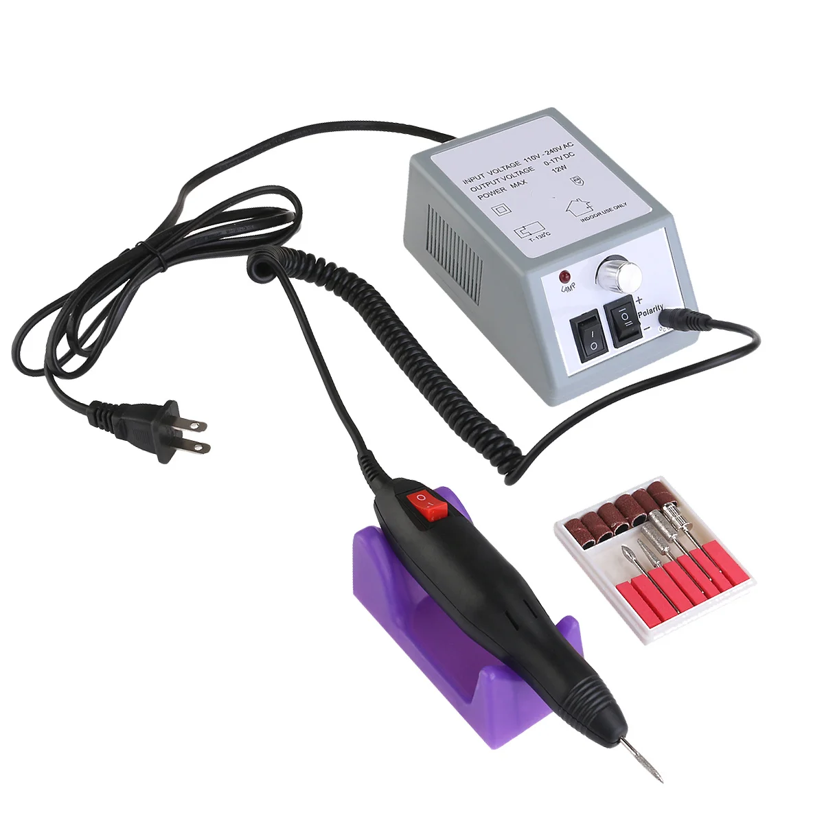 

Professional Electric Nail Drill Machine Kit High-Speed 6 Drill Bits Manicure Pedicure Portable Salon Home Plug