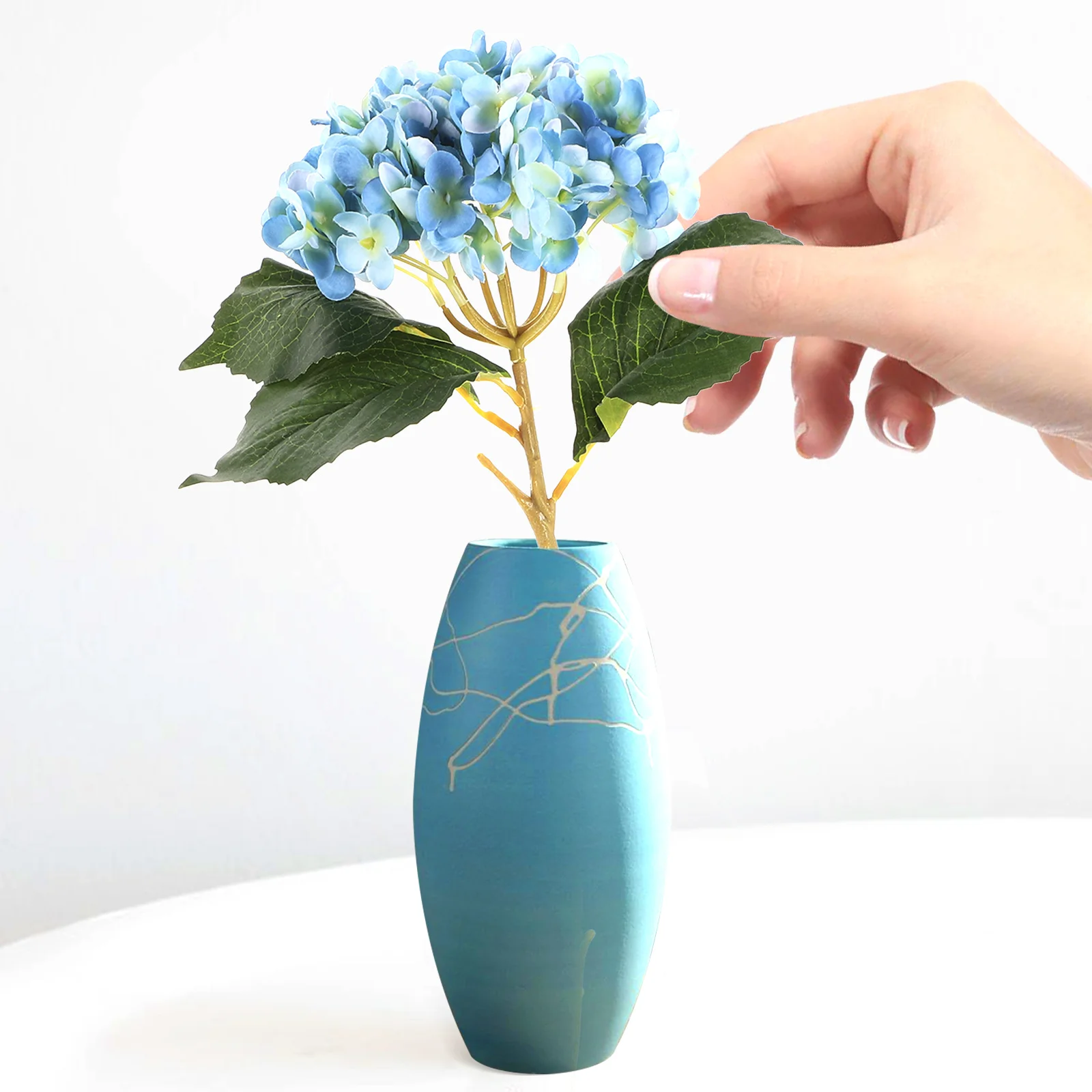 

Bouquet Artificial Hydrangea Faux Flower Stems Decorate Silk Flowers Heads Tree for