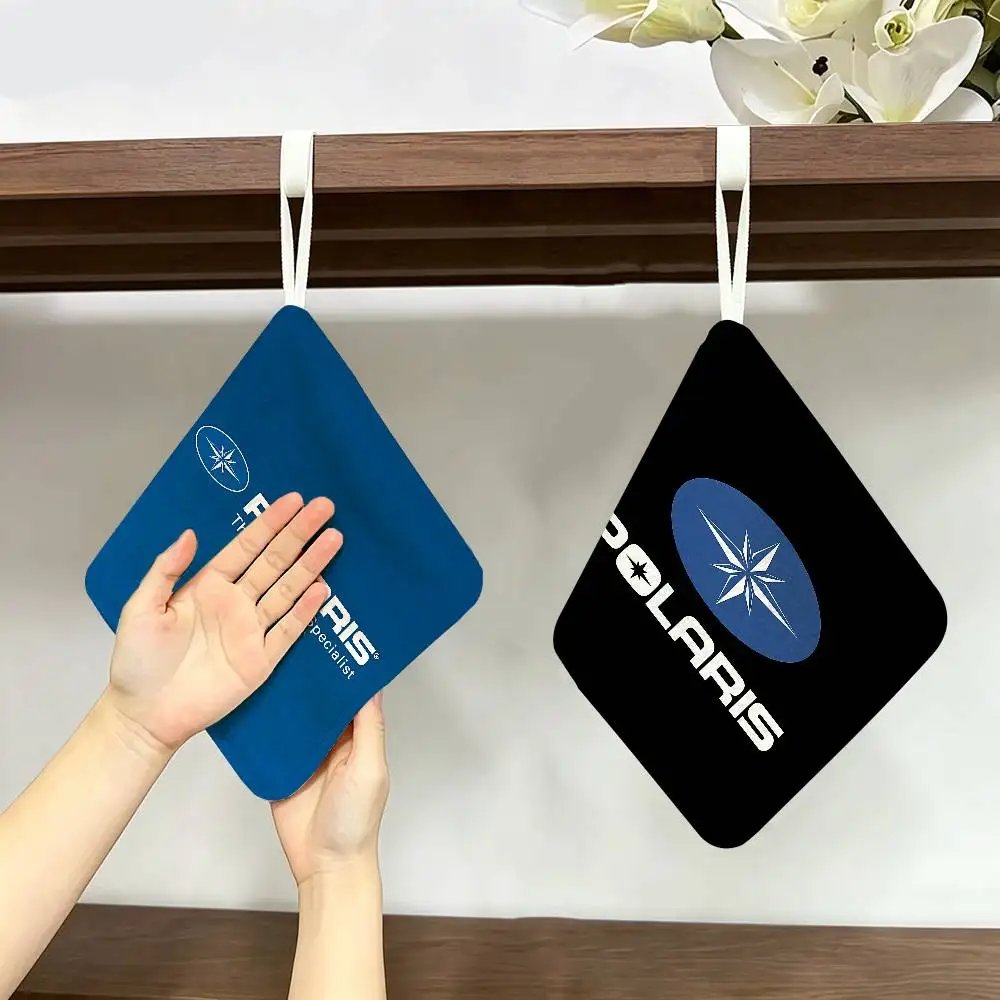 P-Polaris Polyester Cotton Hanging Kitchen Towel, Absorbent Hand Wiping Cloth for Daily Cleaning Drying