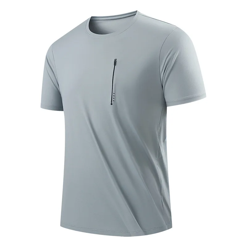 

Running T-Shirts Quick Dry Breathable Gym Tee Grey Blue with Geometric Pattern Athletic Top Tech Short Sleeve Shirt for Outdoor