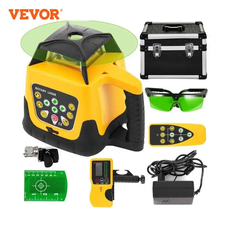 VEVOR Kit Niveau Laser Rotatif 360° Nivellement Automatique 500 m Vertical Horizontal Transversale