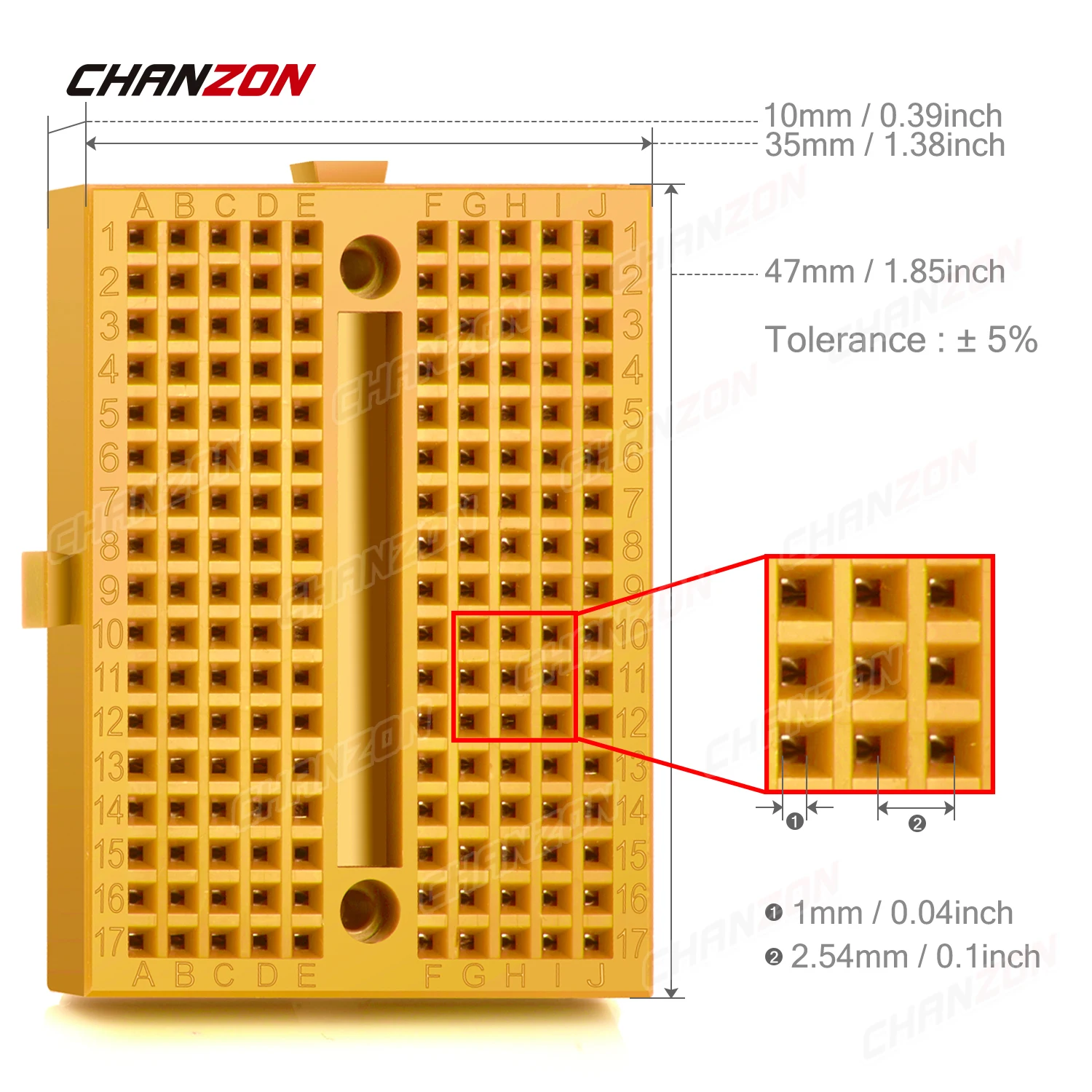 170 Tie Points SYB-170 Solderless Prototype 6 Pcs Mini Breadboard with Kit PCB Bread Board for DIY Arduino Raspberry Pi Proto