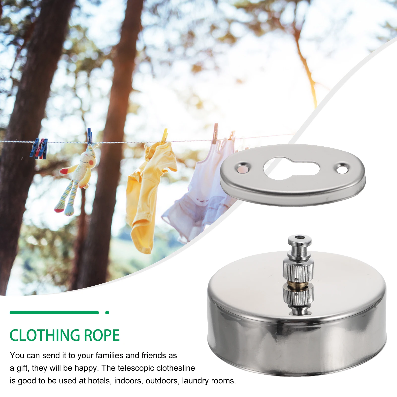 

Retractable Clothesline Stainless Steel Nylon Rope Portable Wall Mounted Hotel Indoor Outdoor Laundry Room Clothing Line