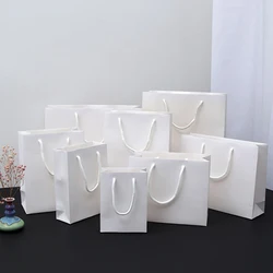 10/20/30pcs White Black Gift Bags For Wedding Birthday Baptism Party Candy Gifts Package Bag Small Handbag Custom Logo Paper Bag