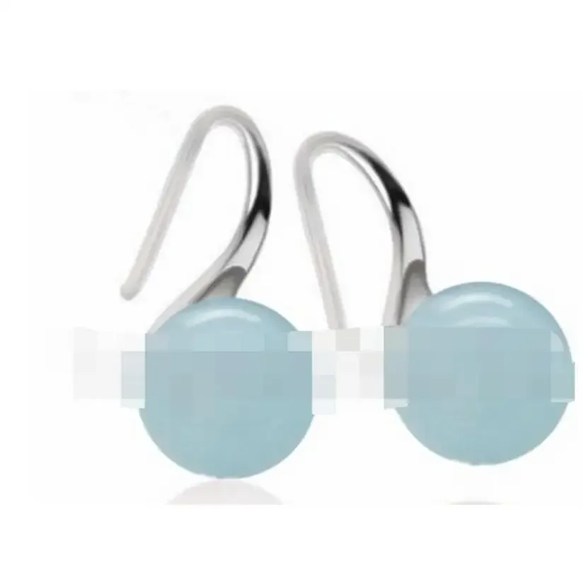 

Fashion jewelry NATURAL LIGHT BLUE SILVER EARRINGS NEW
