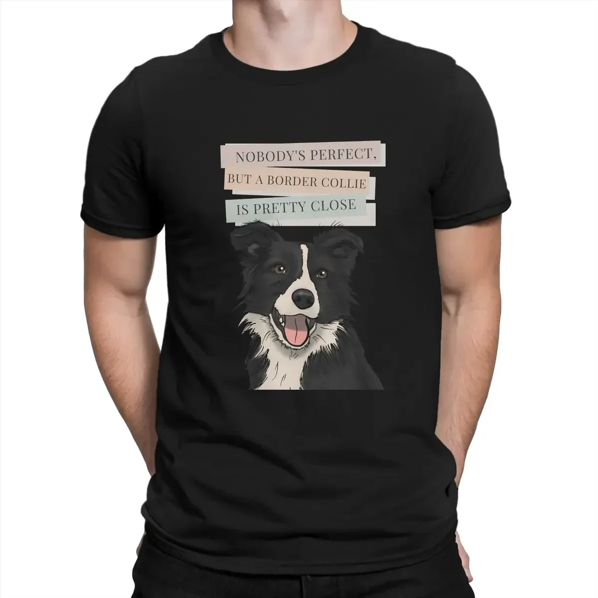 Collie Dog Border CUTE T Shirt Classic Teenager Grunge High Quality Tshirt Loose Crewneck Men Clothes