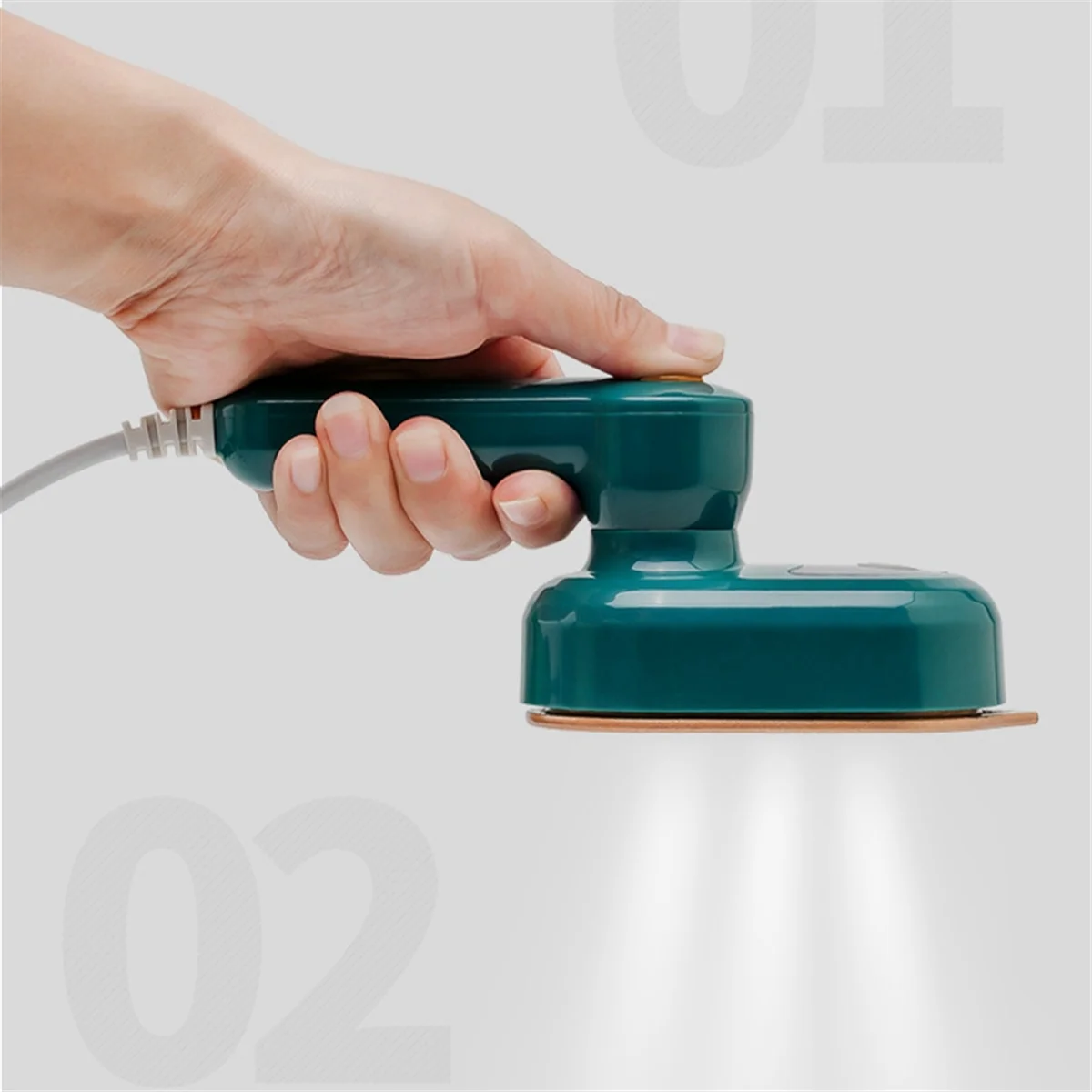 BFYL-Mini Tragbares Bügeleisen Handbügelmaschine Haushalt Handbügelmaschine Rotierendes Klappbügeleisen EU-STECKER (Grün)