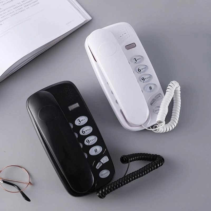 G6DC KXT-580 Big Button Corded Phone Telephones Landline Phone with Call Light Redial Pause Support Wall Mount or Desk Phone
