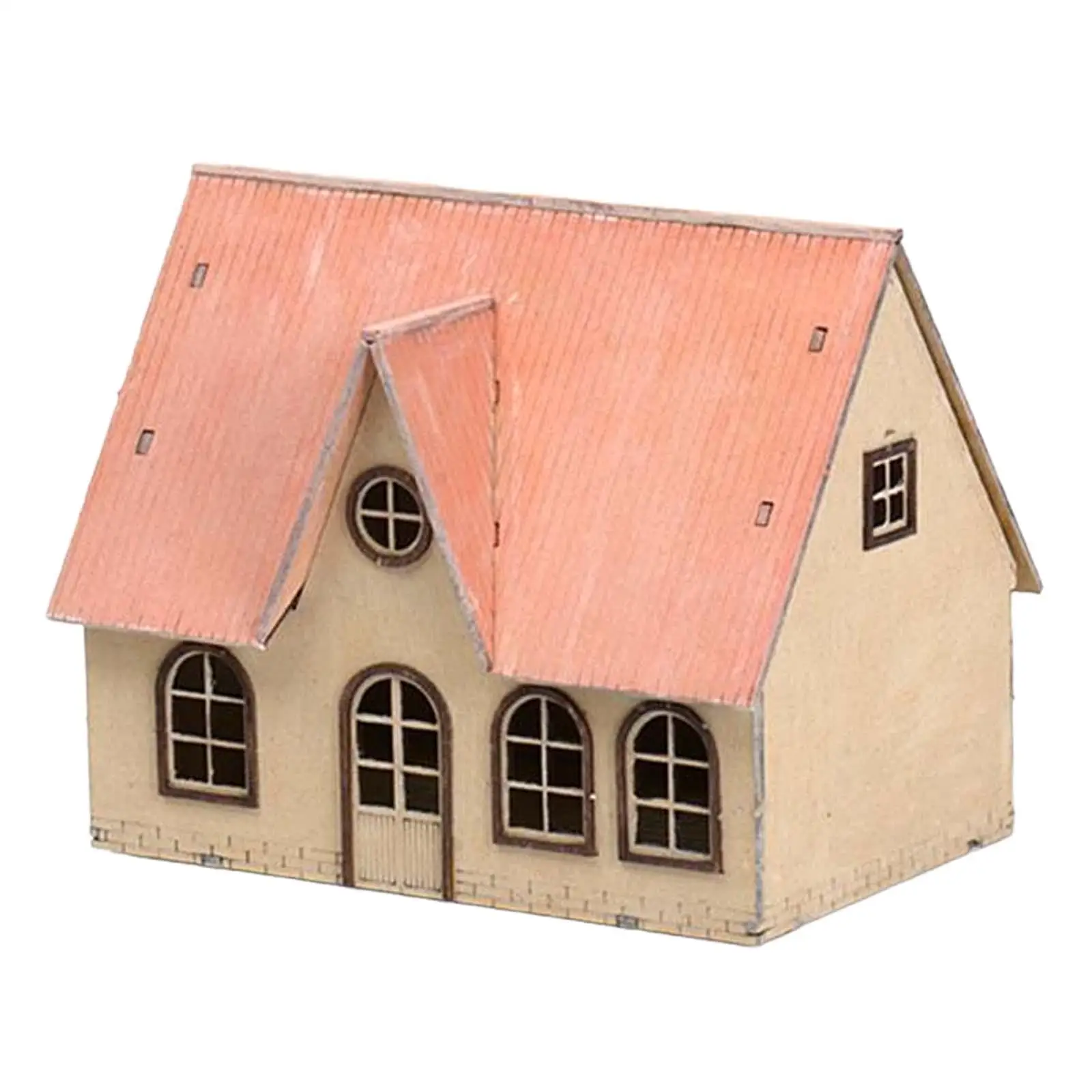 1/72 Miniature in legno European Town House puzzle materiali da costruzione paesaggistici per Sand Table Diorama Model Railway Decor