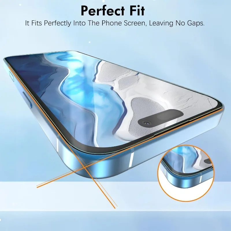 5 قطعة واقي للشاشة من الزجاج المقسى لهاتف آيفون 11 12 13 14 15 16 17 Pro Max 15 16 Plus XR XS Plus XR XS مع فيلم حافة سوداء