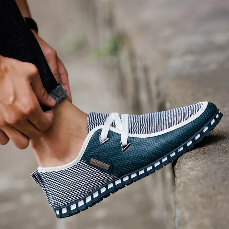 Men Cloth Shoes Colored Outdoor Lightweight Summer Breathable Men's Casual Shoes Retro Style Sleeve Mouth Gentle Casual Shoes