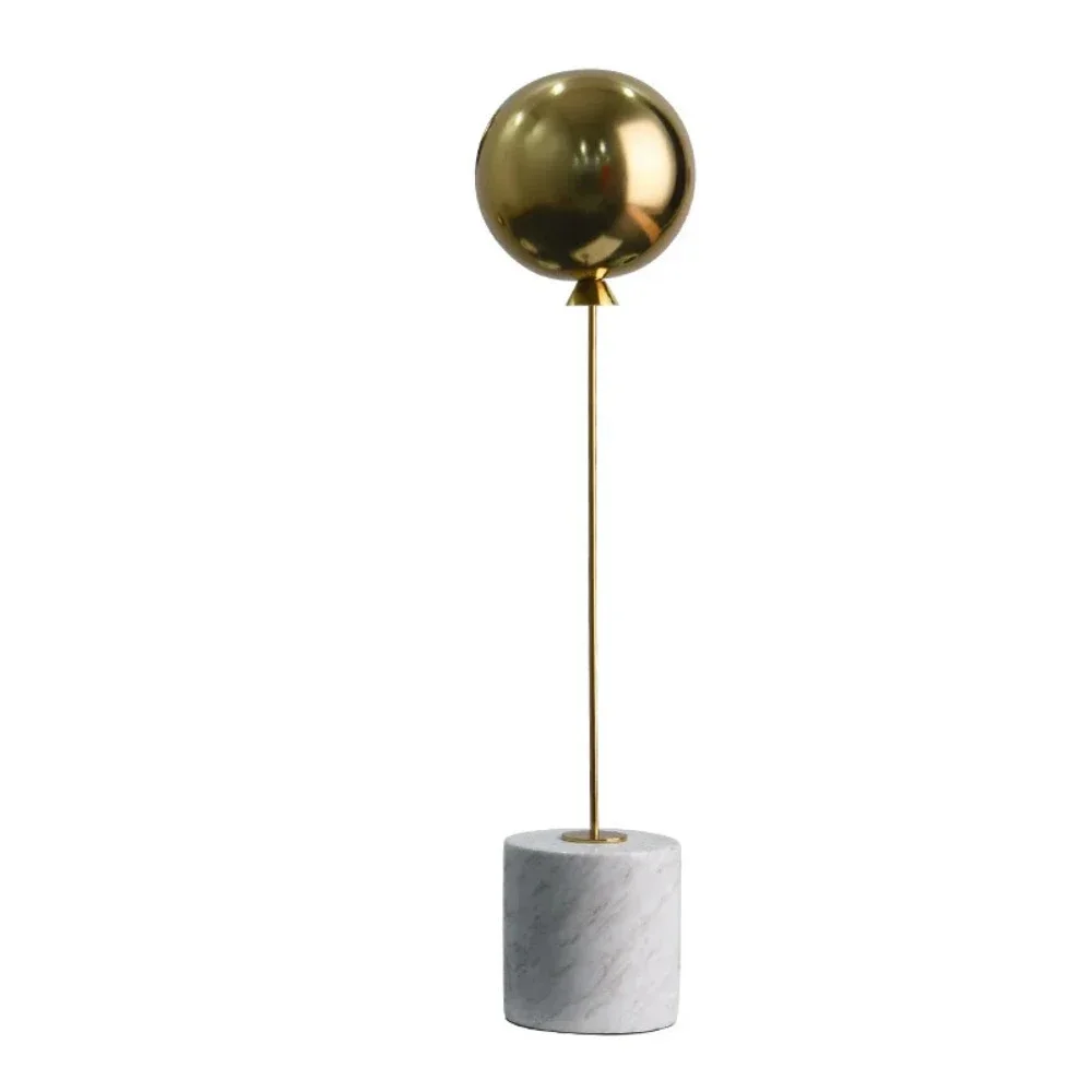 Balloon Sculpture Natural Marble Base Metal Ornaments Living Room Statue Home Accessories Ornaments Crafts Ornaments Small Model
