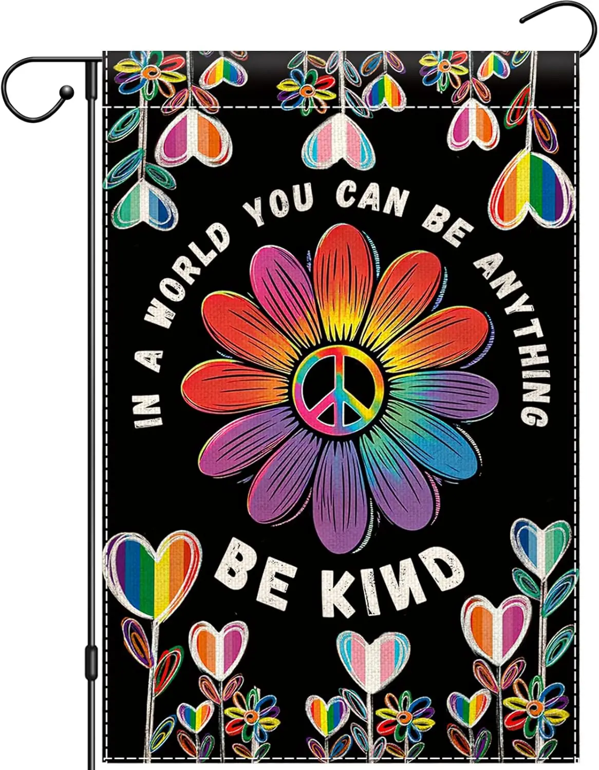 Be Kind Garden Flag 12x18 Double Sided, In A World Where You Can Be Anything Be Kind Yard Flags for Outdoor Home Decor, Smal LLG