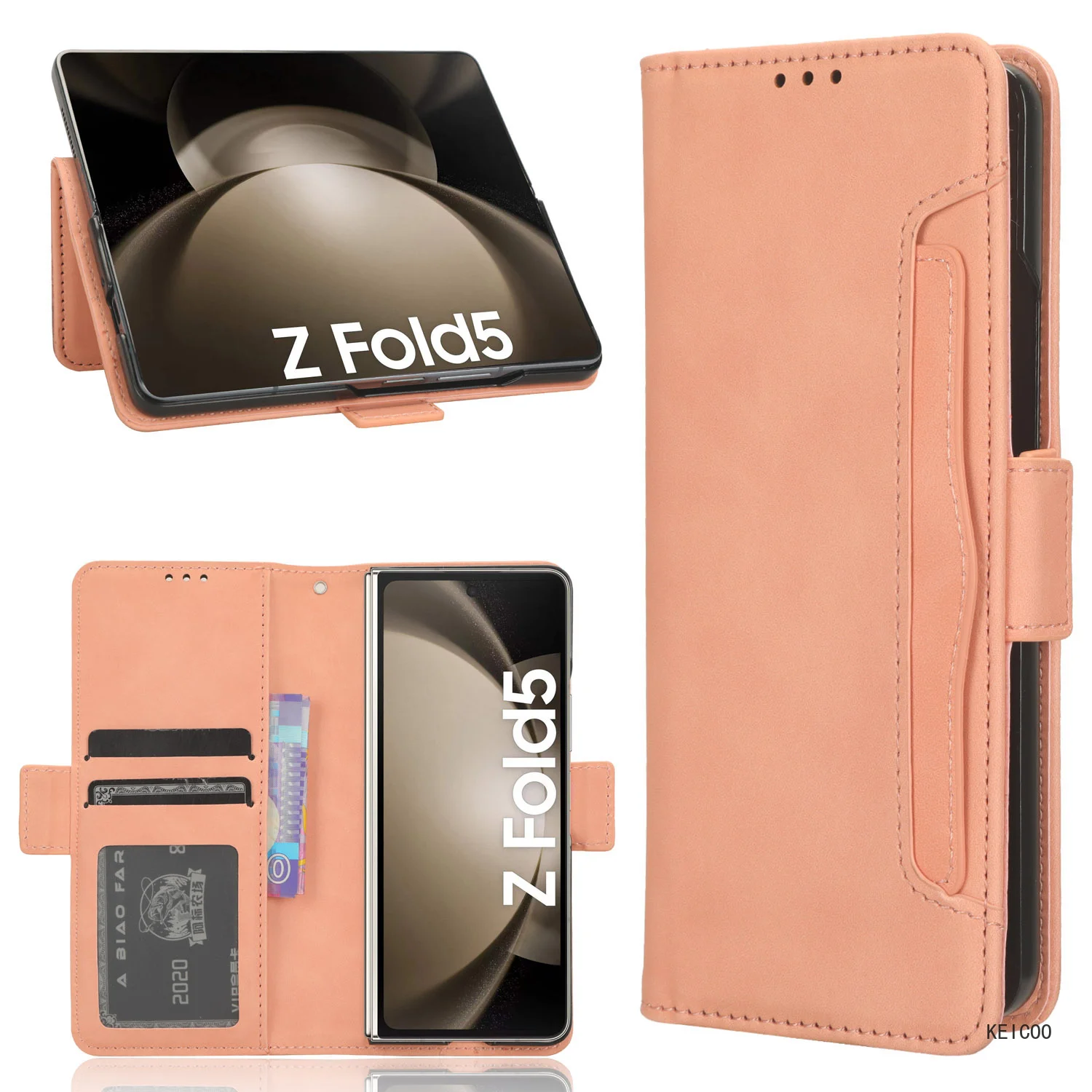 

Multi-Card Slot Wallet Clip Phone Housing for Samsung Galaxy Z Fold5 SM-F946B Convenient Phone Holder Cover Business Shell