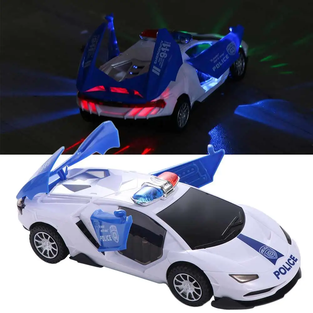 

360 Rotation Electric Police Car Music Sound Flashing Light Police Car Toy Interesting LED Light Electric Toy Car Children Gift