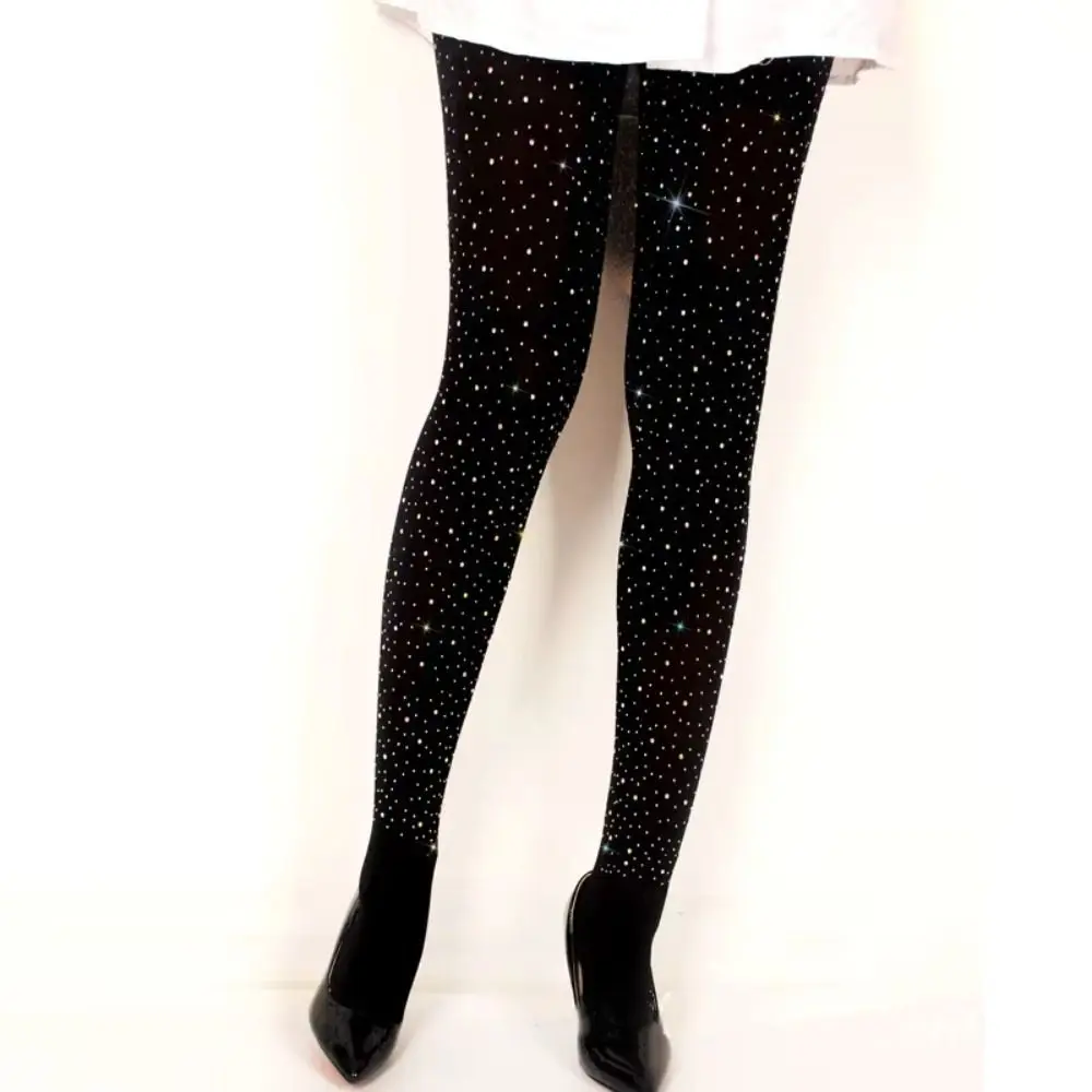 Pantyhose Figure Skating Pants Bling Crystal Stretchy Ice Skating Socks Gymnastics Shining Rhinestone Tights Girls Women
