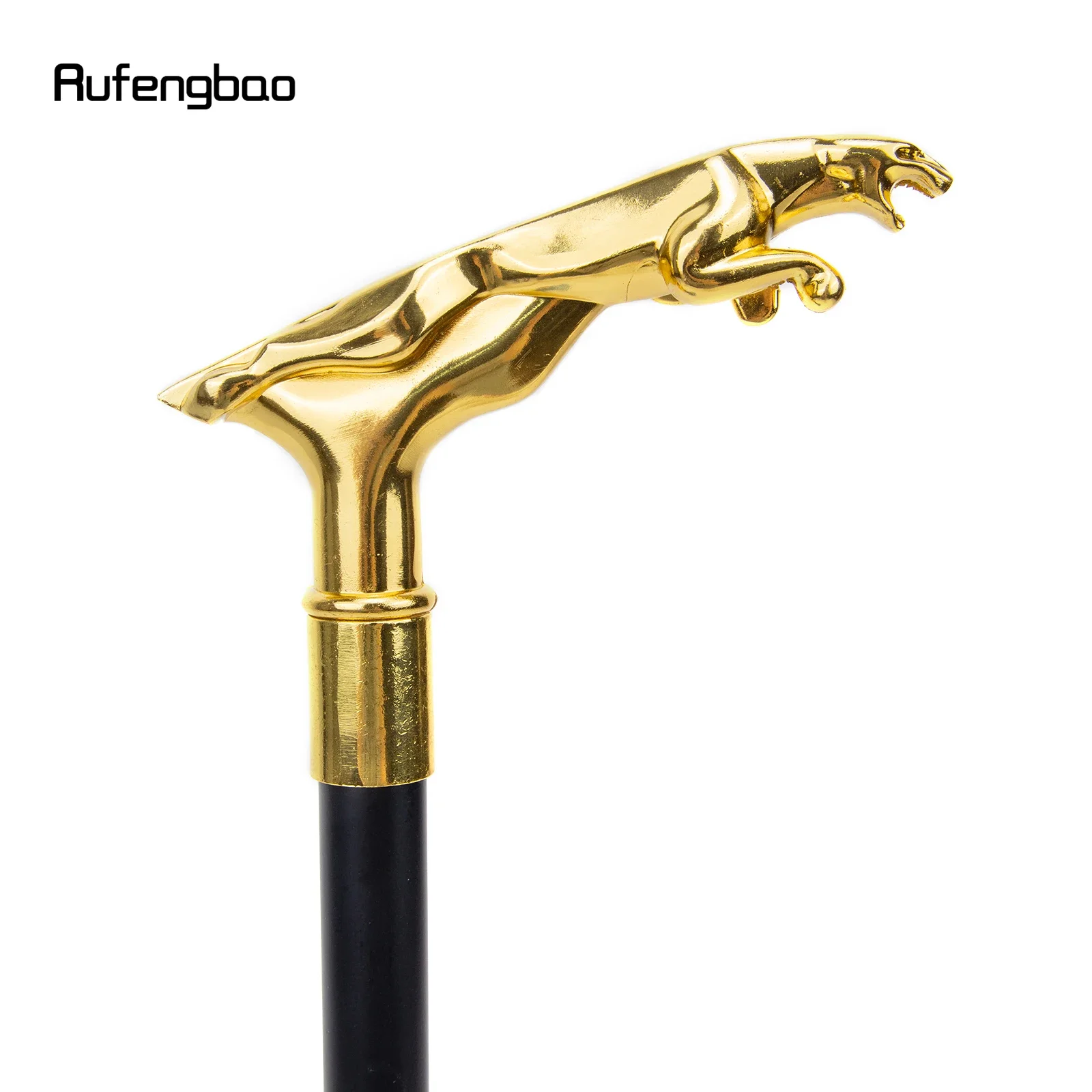 Punho leopardo para bengala, elegante botão crosier, punho decorativo dourado, moda festa, bengala de luxo, 93cm