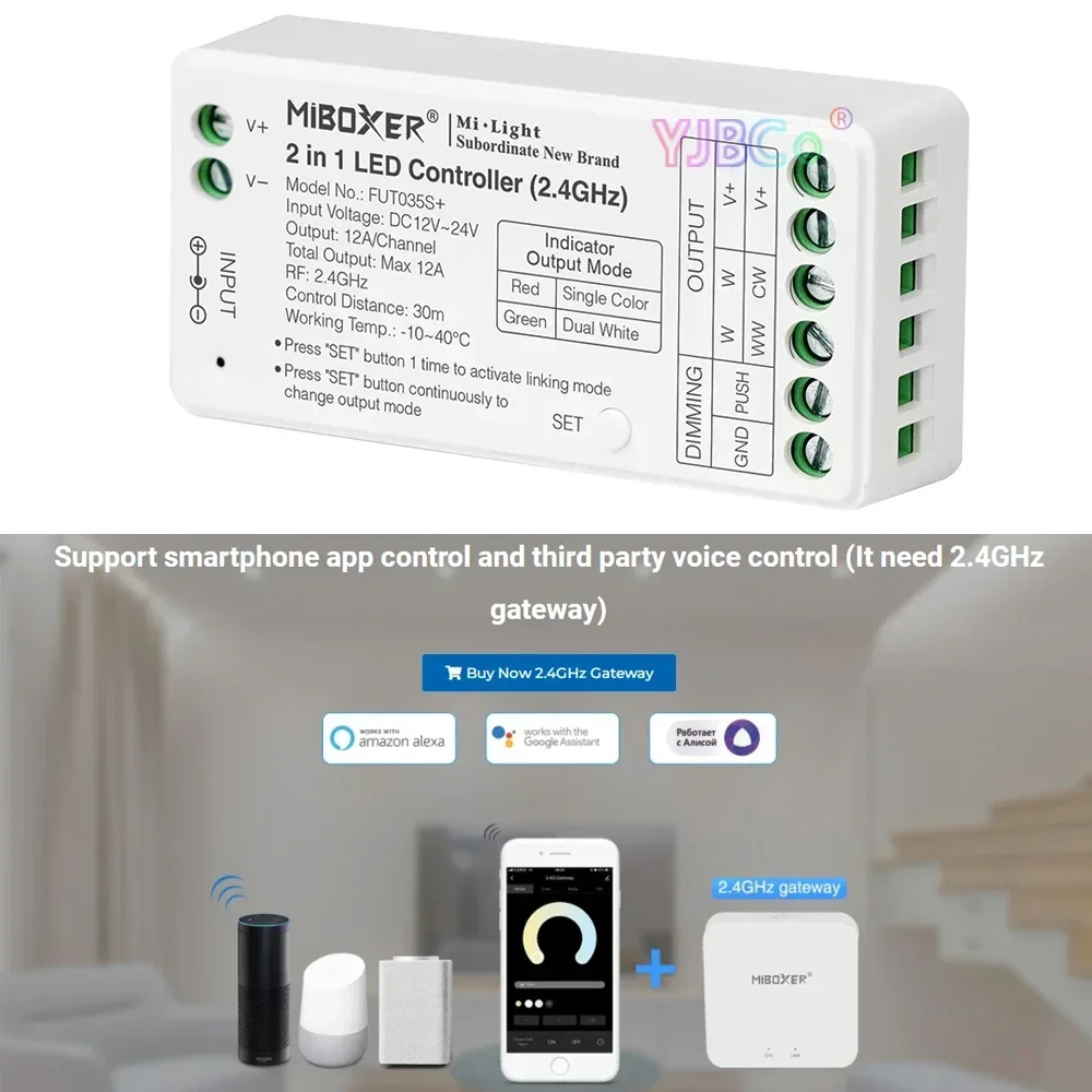 Miboxer monochrome/Dual White CCT 2.4G Sunrise Remote 2 in 1 dimmer RGB RGBW RGB+CCT Rainbow Switch 3 in 1 LED light Controller