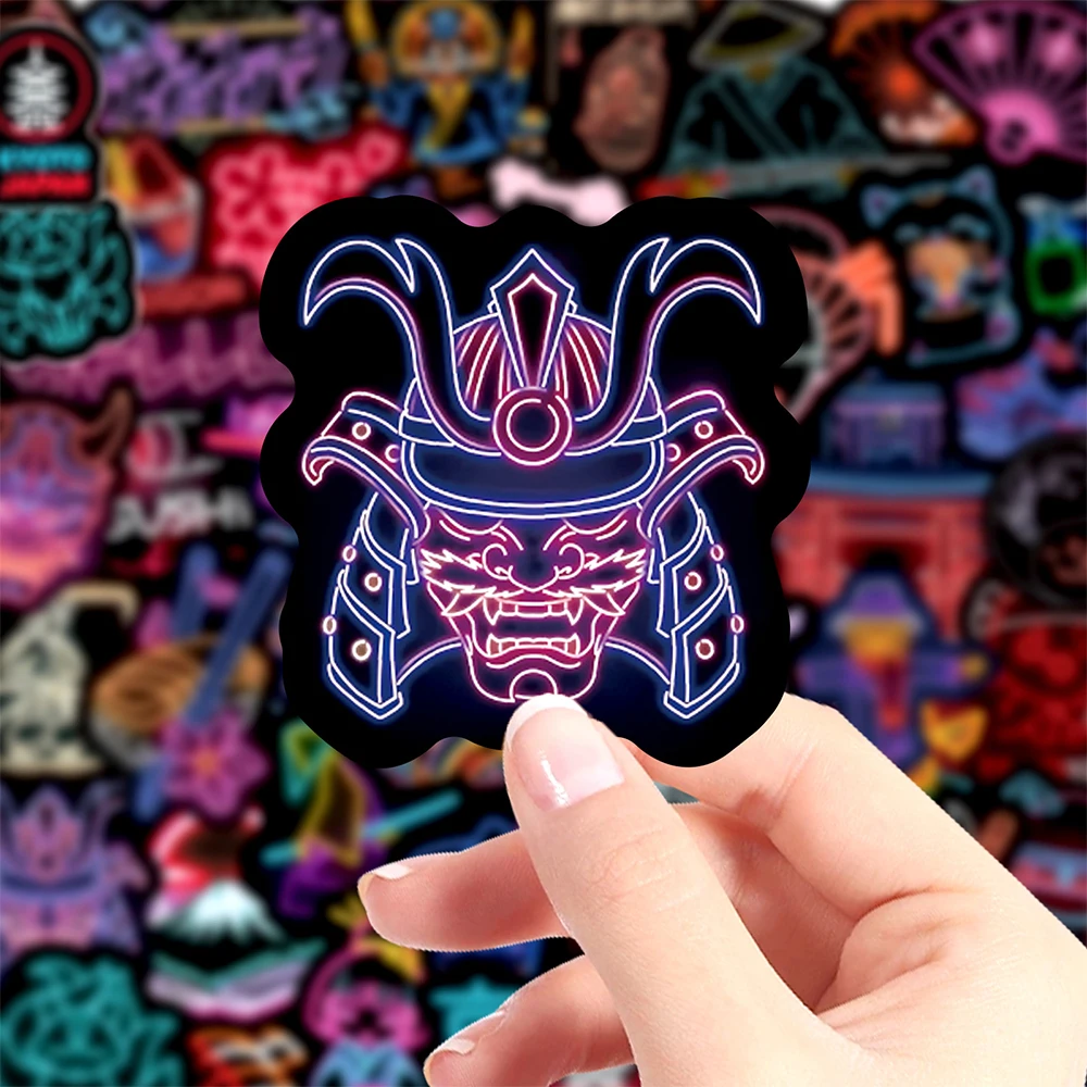 

10/30/50pcs Japanese Culture Neon Graffiti Stickers Cartoon Creative Sticker DIY Skateboard Helmet Phone Guitar Cool Decals Pack
