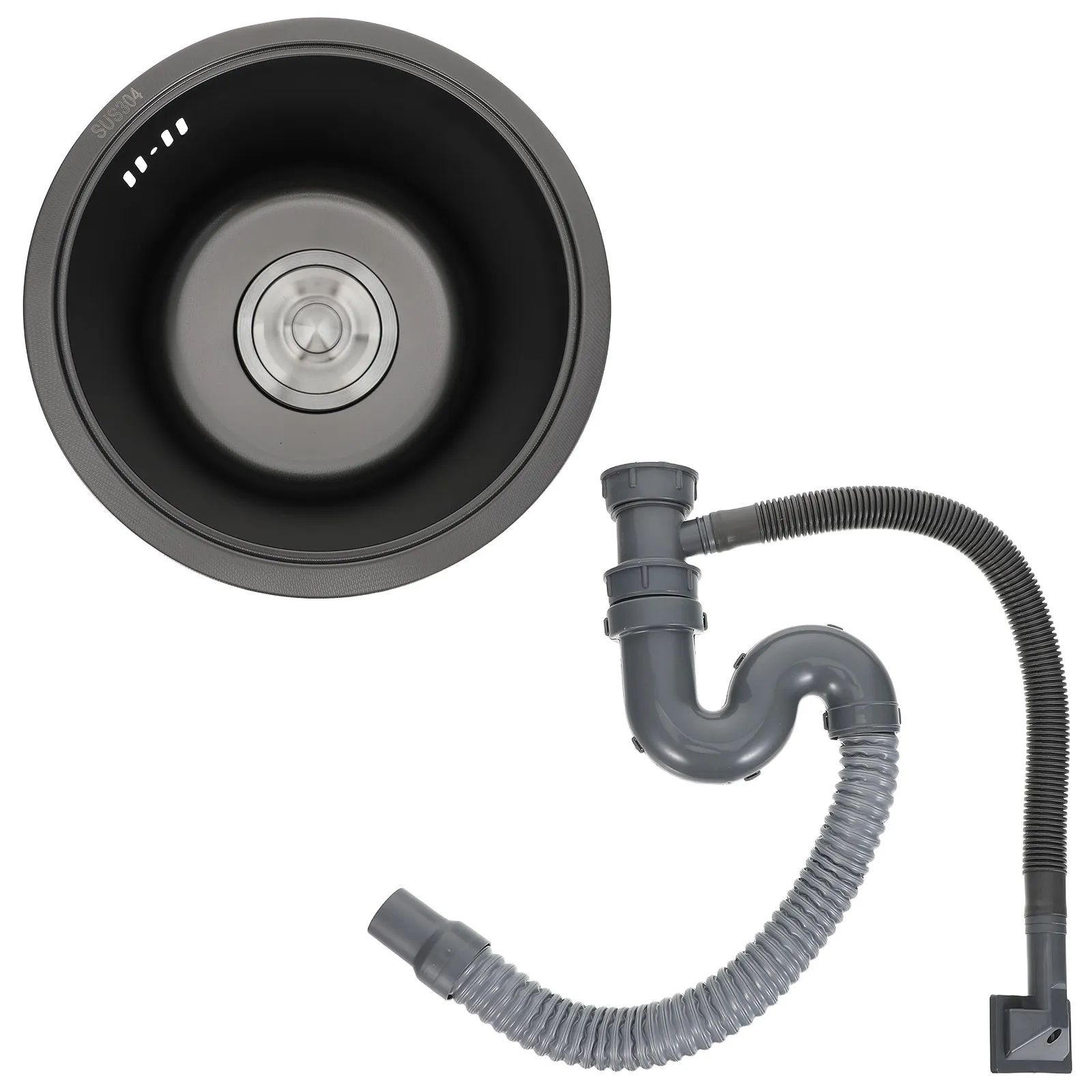 Mini Stainless Steel Sink Compact Kitchen Round Bowl **compact Sink** Camper Bathroom Cafe Bar Rv