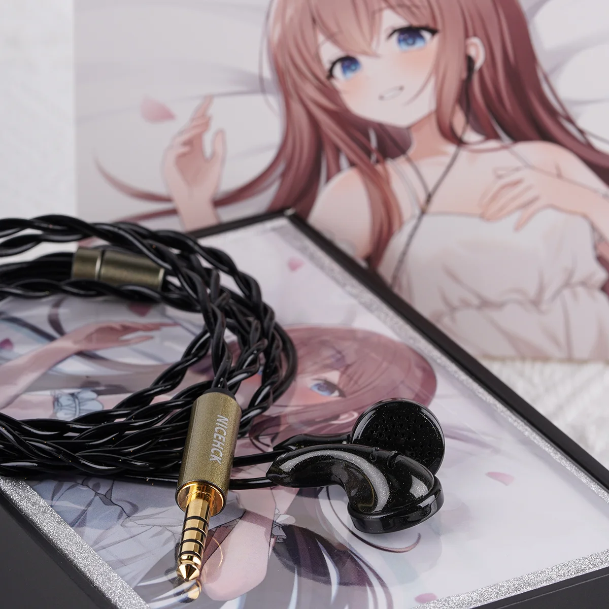 NiceHCK B80 HiFi 이어 버드 14.8mm PU 토폴로지 바이오 다이어프램 음악용 HD 마이크가있는 동적 유선 헤드폰 YD30 B70 EB2S