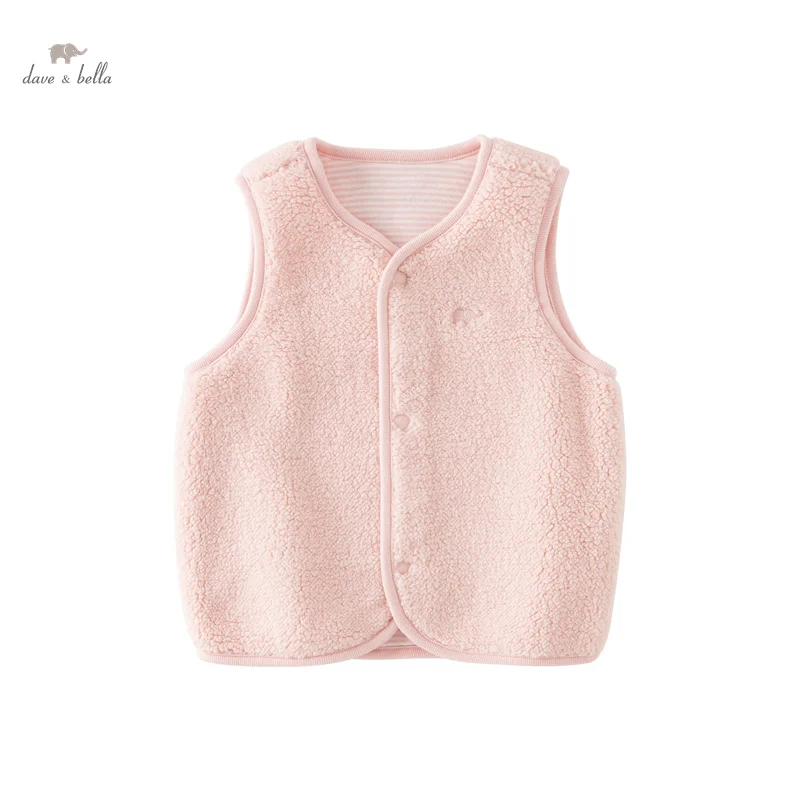 Dave Bella Children Knitted Vest Tank Top 2023 New Autumn Winter Boys Girls Comfortable Fashion Casual Top Outdoor DB4237450