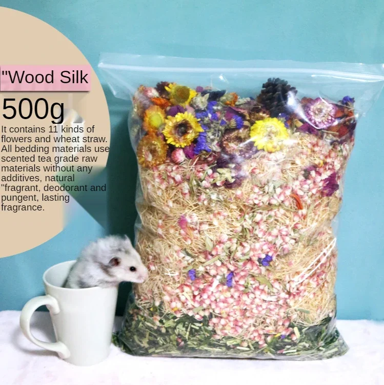 天然の花をモチーフにしたハムスター用ベッド、夏用の木綿素材、小型動物用ケージの装飾、ラット用アクセサリー。