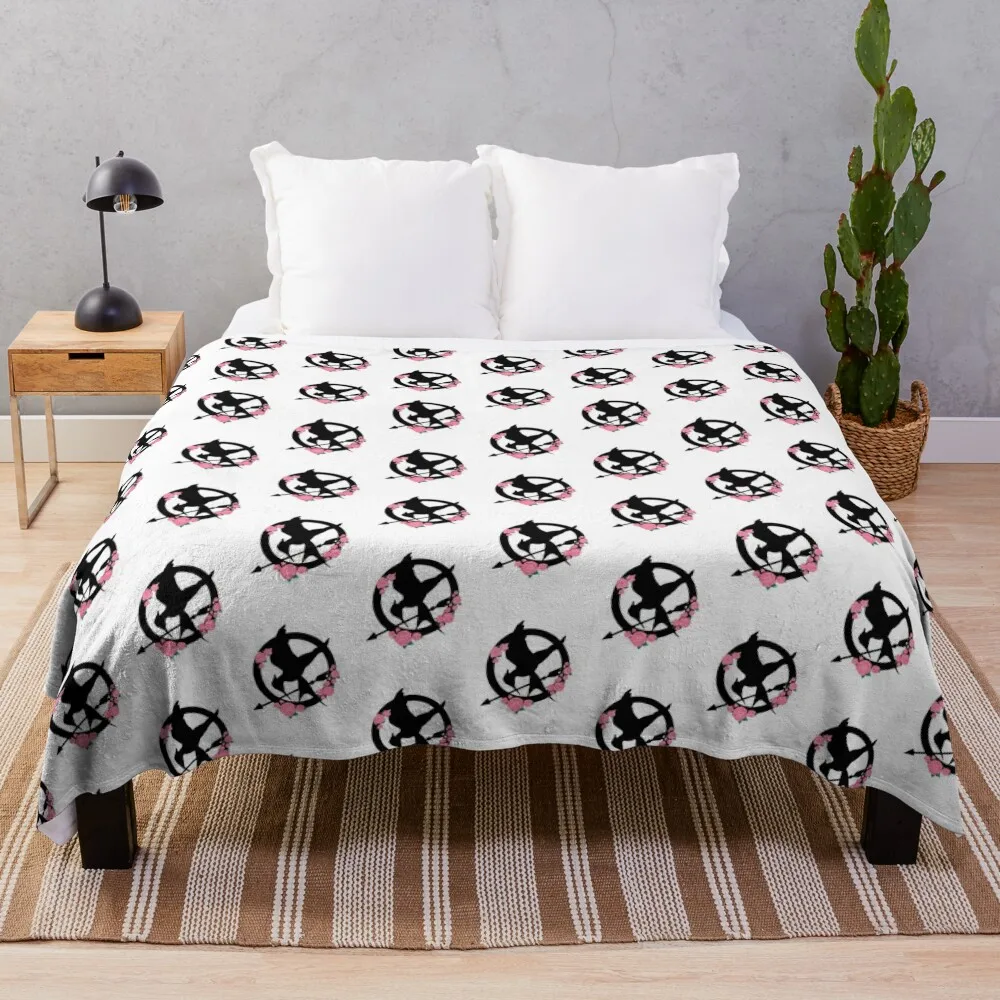 

Mockingjay logo flowers Throw Blanket Single Sleeping Bag Nap Thins Blankets