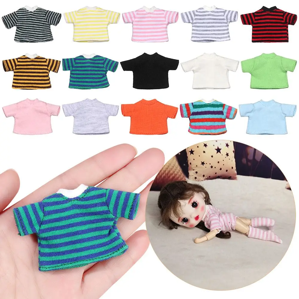 1/12 New BJD Doll Clothes Suits OB11 Doll T-shirt 1/11 Doll Panties Doll Cotton Socks DIY Doll Clothes Accessories