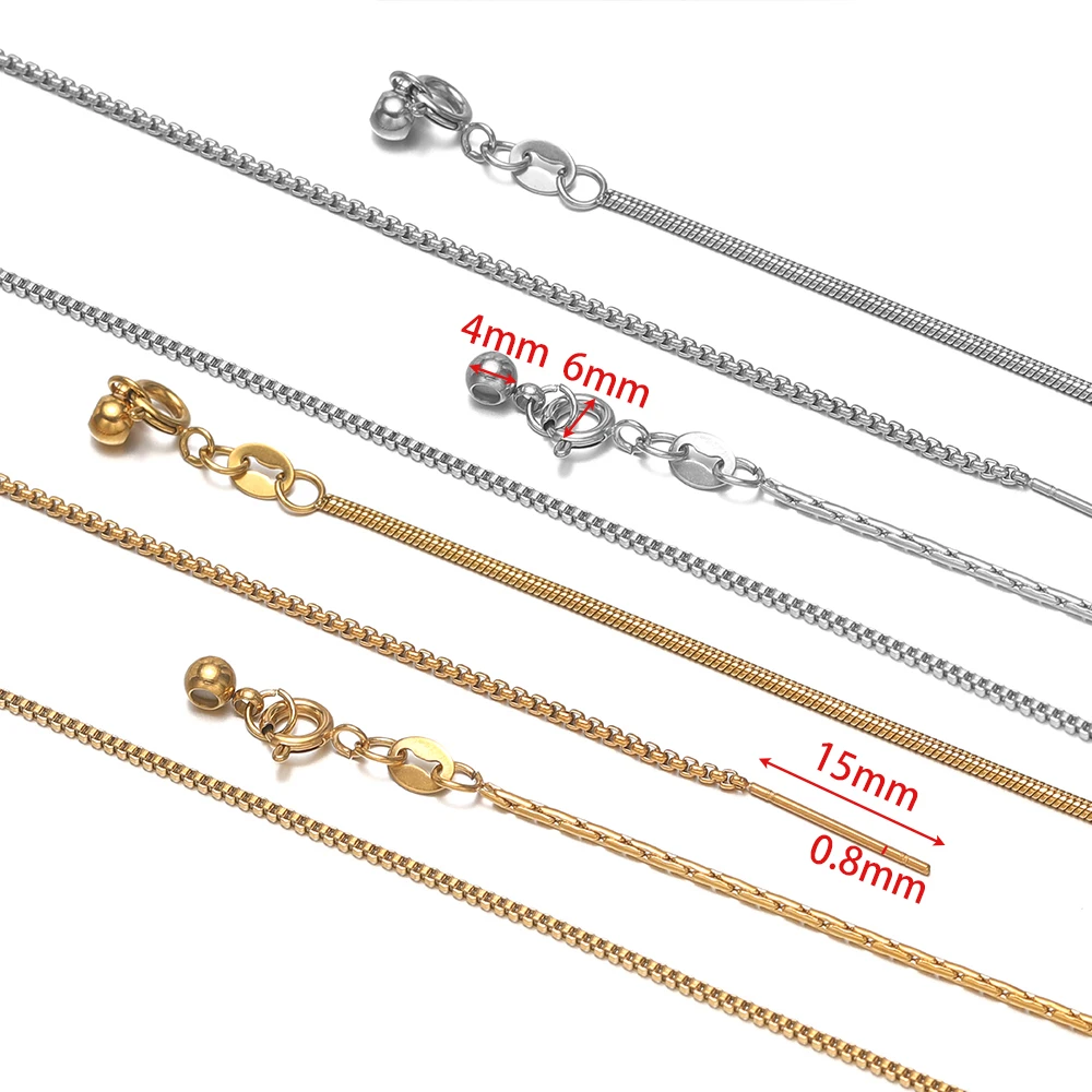 4 Stück 304 Edelstahl 18cm Verstellbare Schlangenknochenketten Ohrhaken für DIY Armbandverbinder Schmuckherstellung Fußkettchen Zubehör – Detail 1