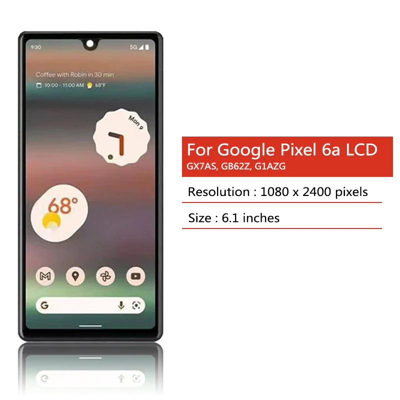 Imagem -02 - Qualidade Oled Display Lcd Touch Digitizer Tela com Frame Google Pixel 6a Lcd Gx7as Gb62z G1azg Gb17l