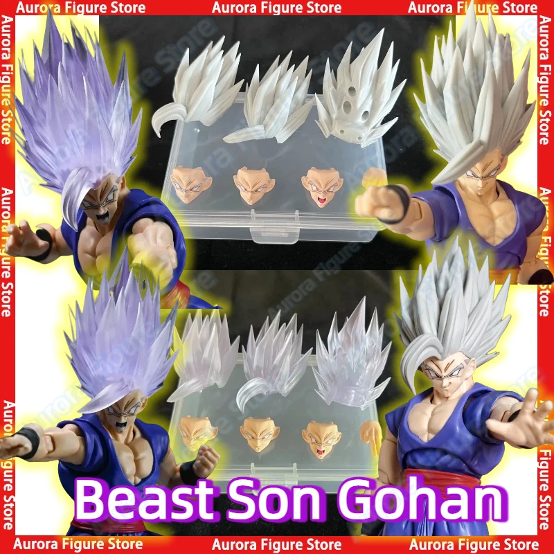 

New Custom Dragon Ball Z SHF Beast Son Gohan Heads Kit Accessories Headsculpt Anime Action Figures Toys PVC Model Gift Collector