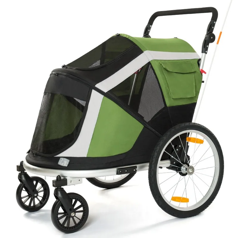 

Прицеп для перевозки животных на открытом воздухе. Просторная тележка для собак и кошек. Можно прикрепить к велосипеду.