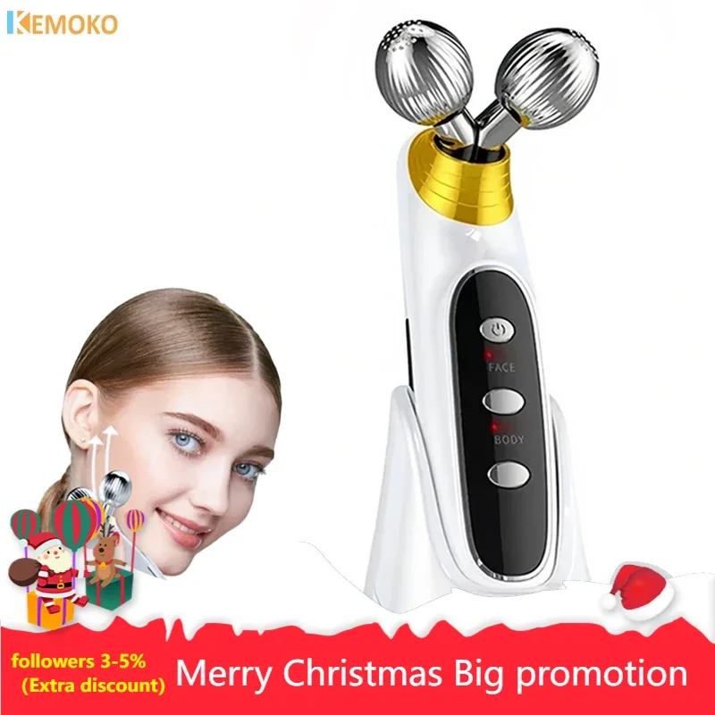 Face 3D Massager Roller Massage Device Vibration Massage Firming and Lifting Skin Fades Fine Lines Facial Tighten Massager