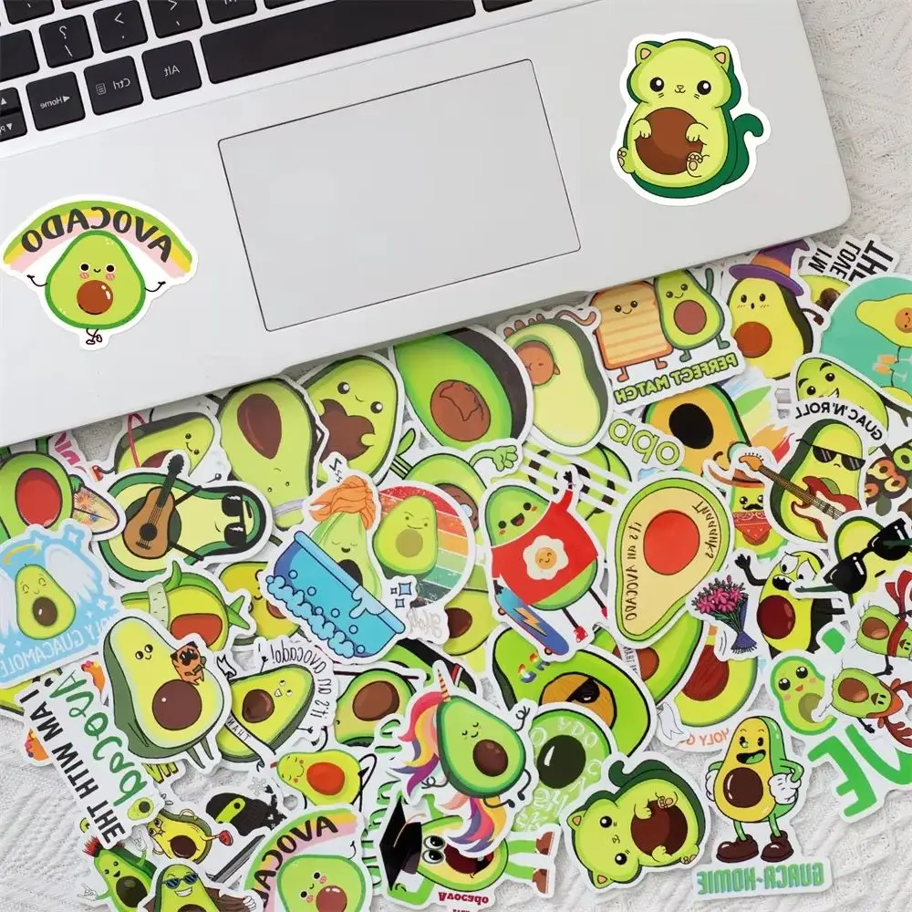 50 個クリーンレッドフルーツアボカドステッカー漫画漫画かわいい INS スタイルパーソナライズされた落書き冷蔵庫