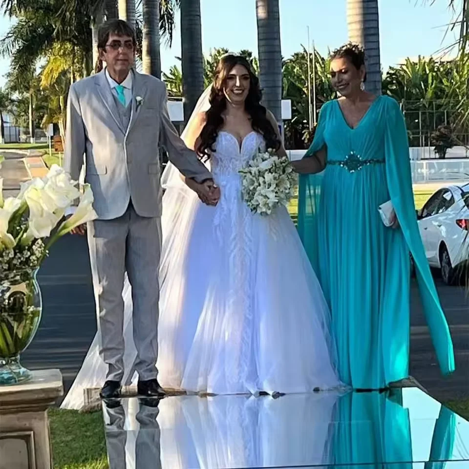 Robe mère de la mariée personnalisée en mousseline de soie perlée, ligne a plissée, longueur au sol, robe de soirée élégante pour femmes, pour mariage