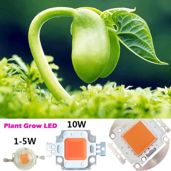 พืช Grow ชิป LED High Power LED 10W = DC12-14V Full Spectrum Grow 380-840NM DC30-32V = 20W 30W 50W 100W DIY Light โคมไฟลูกปัด