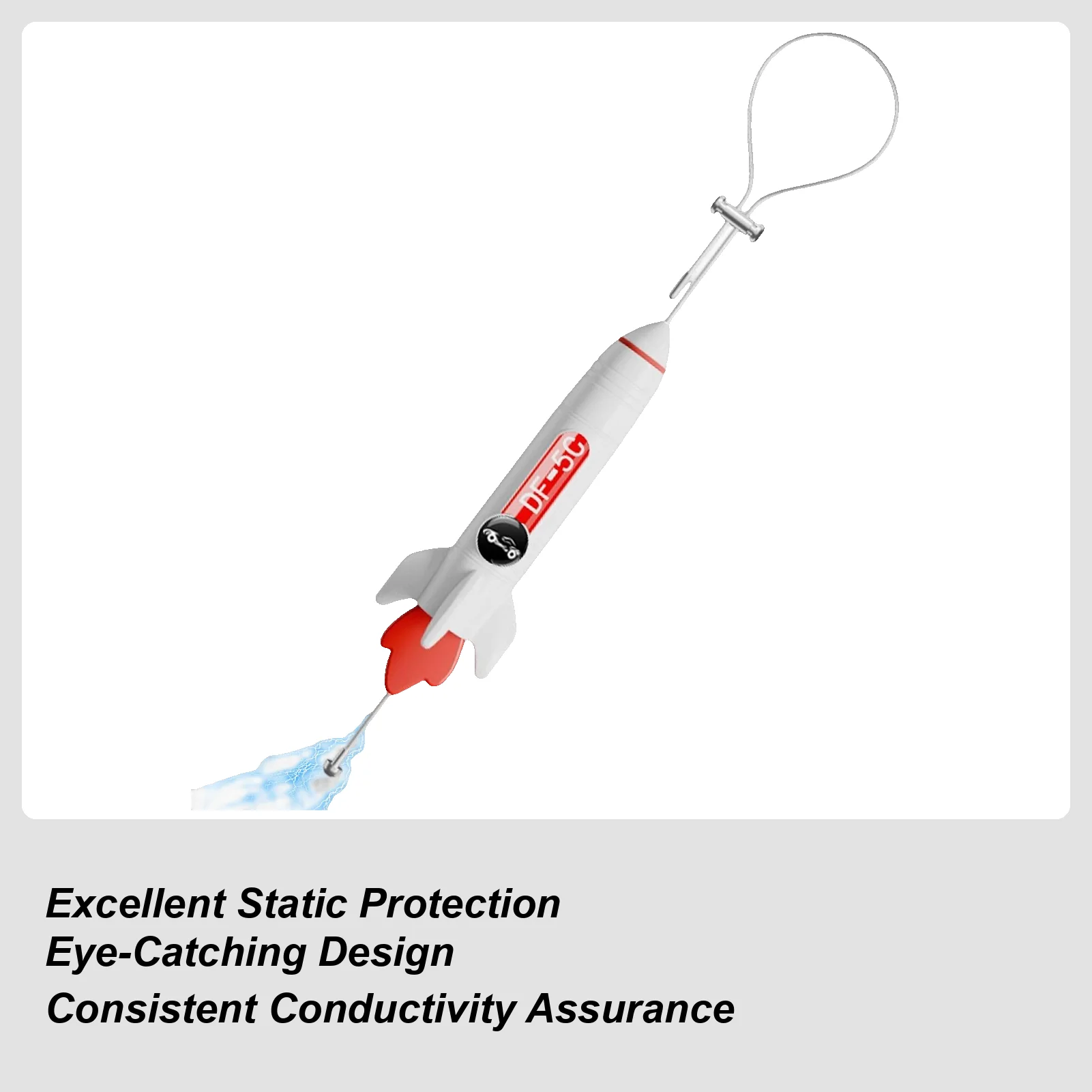 Car Anti-static Gound Chain 3D Rocket Design Ground Wire Electrostatic Styling Adjustable Car Anti Static Strip For Safe Driving
