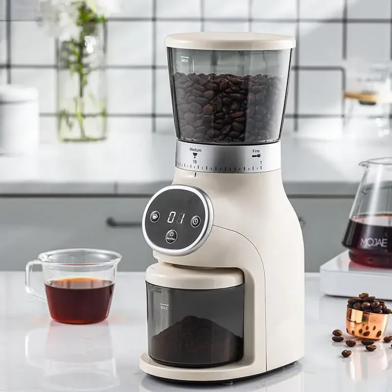 Electric Automatic Conical Burr Coffee Grinder with Digital Timer Display, Perfect for Espresso, Herbs, Spices, Nuts, Grain